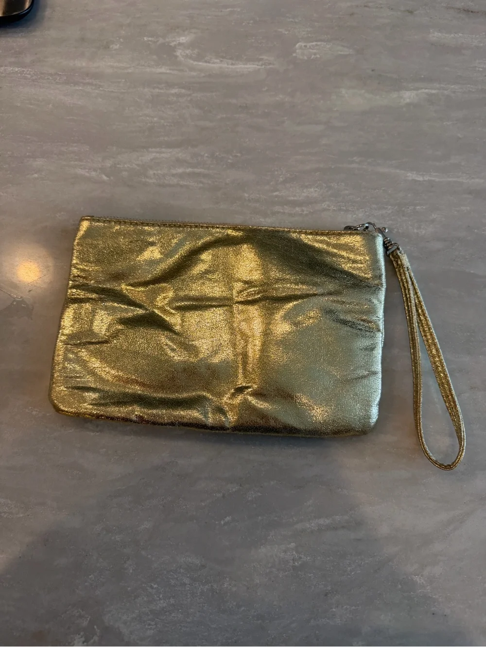 Express Gold Knot-Front Wristlet Clutch